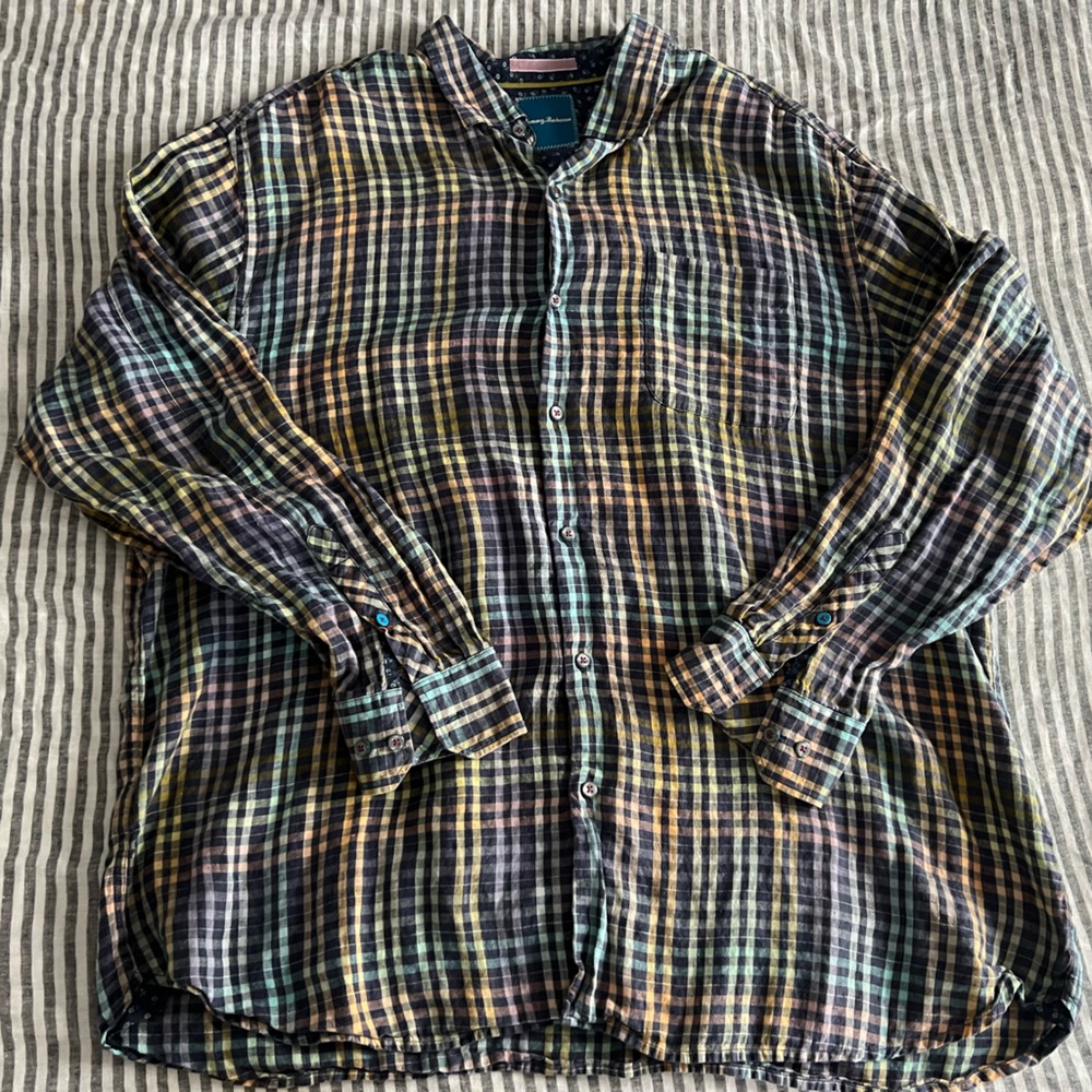 Tommy Bahama men’s Big and Tall linen long sleeve shirt size 2XB